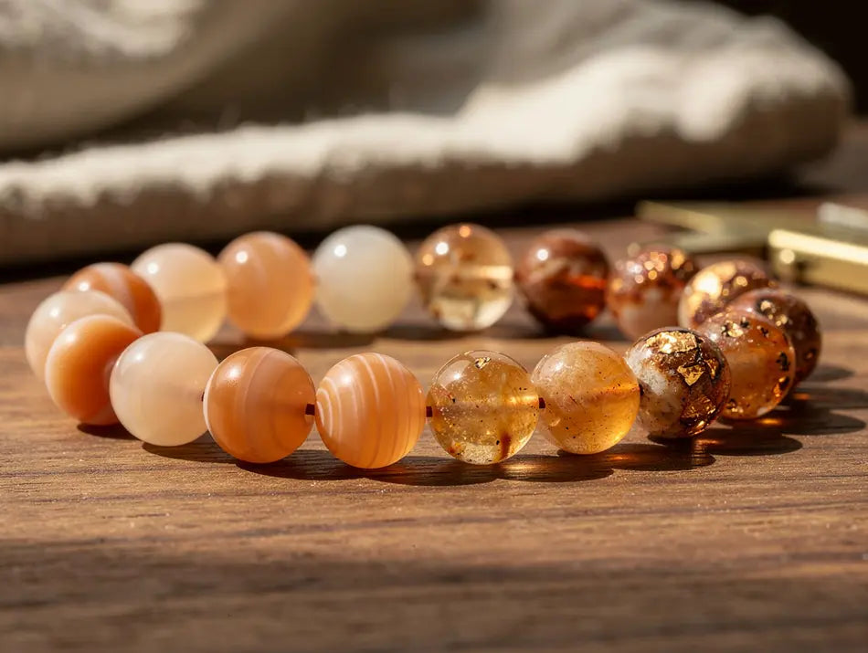 Agate Sunstone Beads