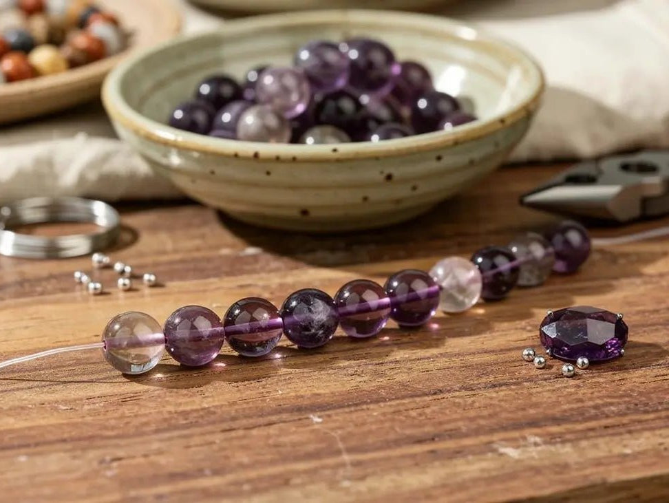 Jewelry Making 101: How to Make an Amethyst Bead Bracelet - The Bead Traders