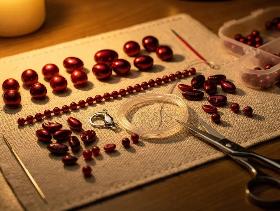 Red Pearl Beads: Sizes, Shapes and Stringing Guide - The Bead Traders
