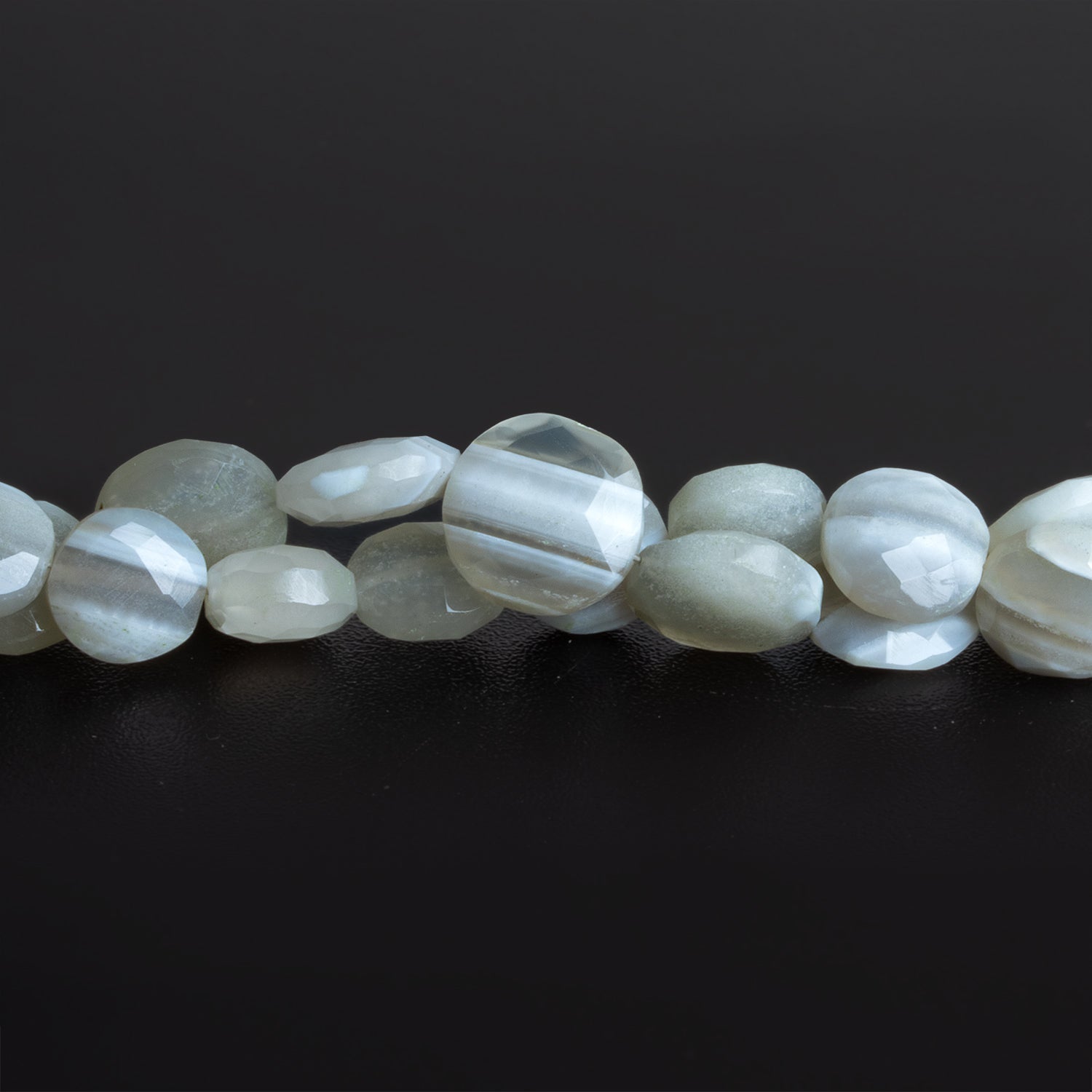 10 - 13mm Denim Opal Faceted Coins 8 inch 17 beads - The Bead Traders