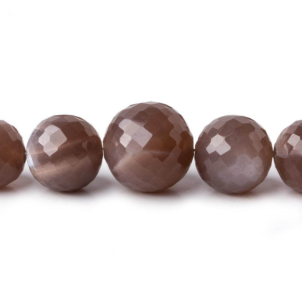 10 - 16.5mm Chocolate Moonstone Faceted Rondelles 16 inch 30 beads - The Bead Traders