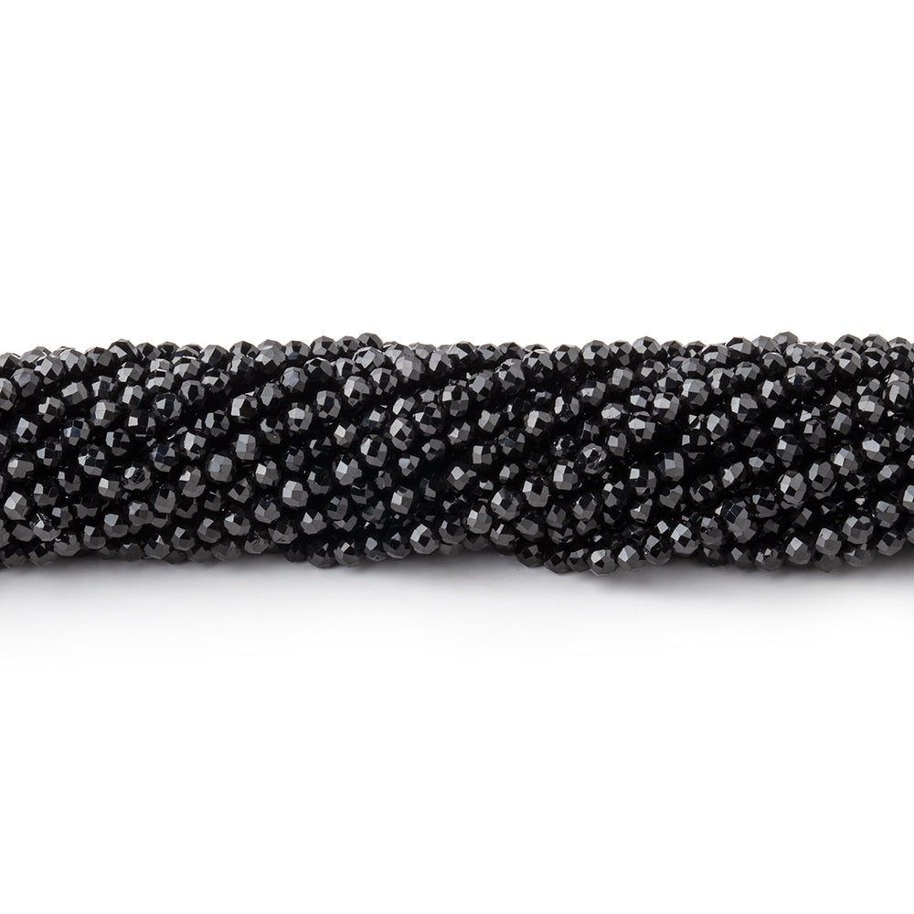 black microfaceted round beads