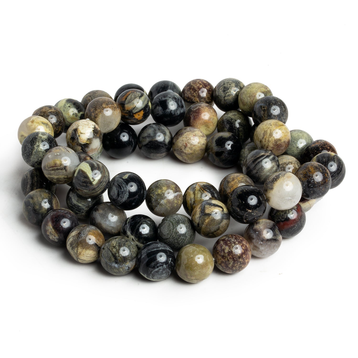 10mm Exotic Jasper Plain Rounds 19 beads - The Bead Traders