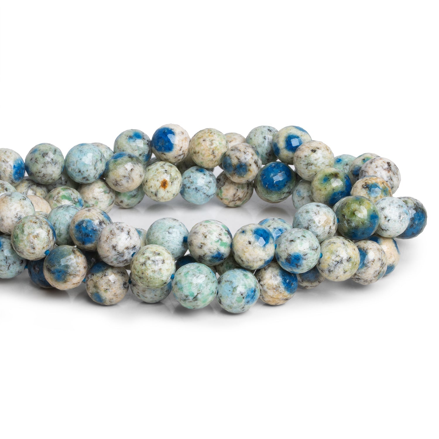 10mm K2 Jasper Faceted Rounds 16 inch 40 beads - The Bead Traders