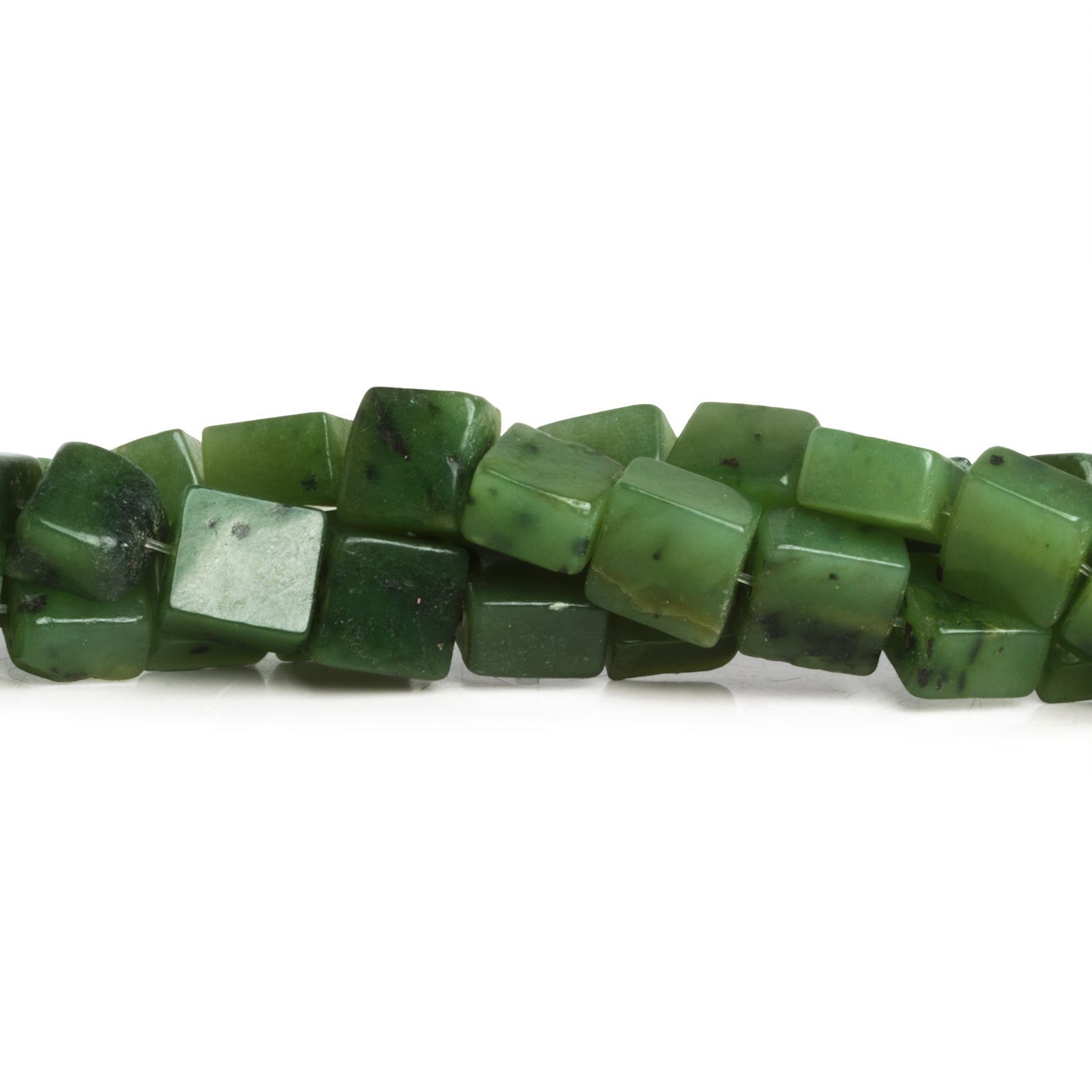 10mm Nephrite Jade Plain Rectangles 16 inch 37 beads - The Bead Traders