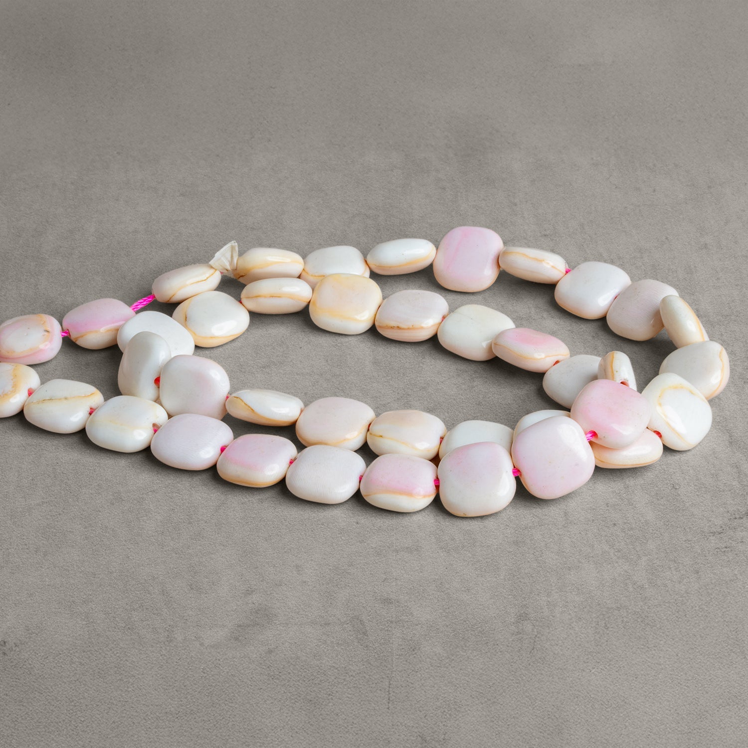 10mm Queen Conch Shell Squares 16 inch 40 beads - The Bead Traders