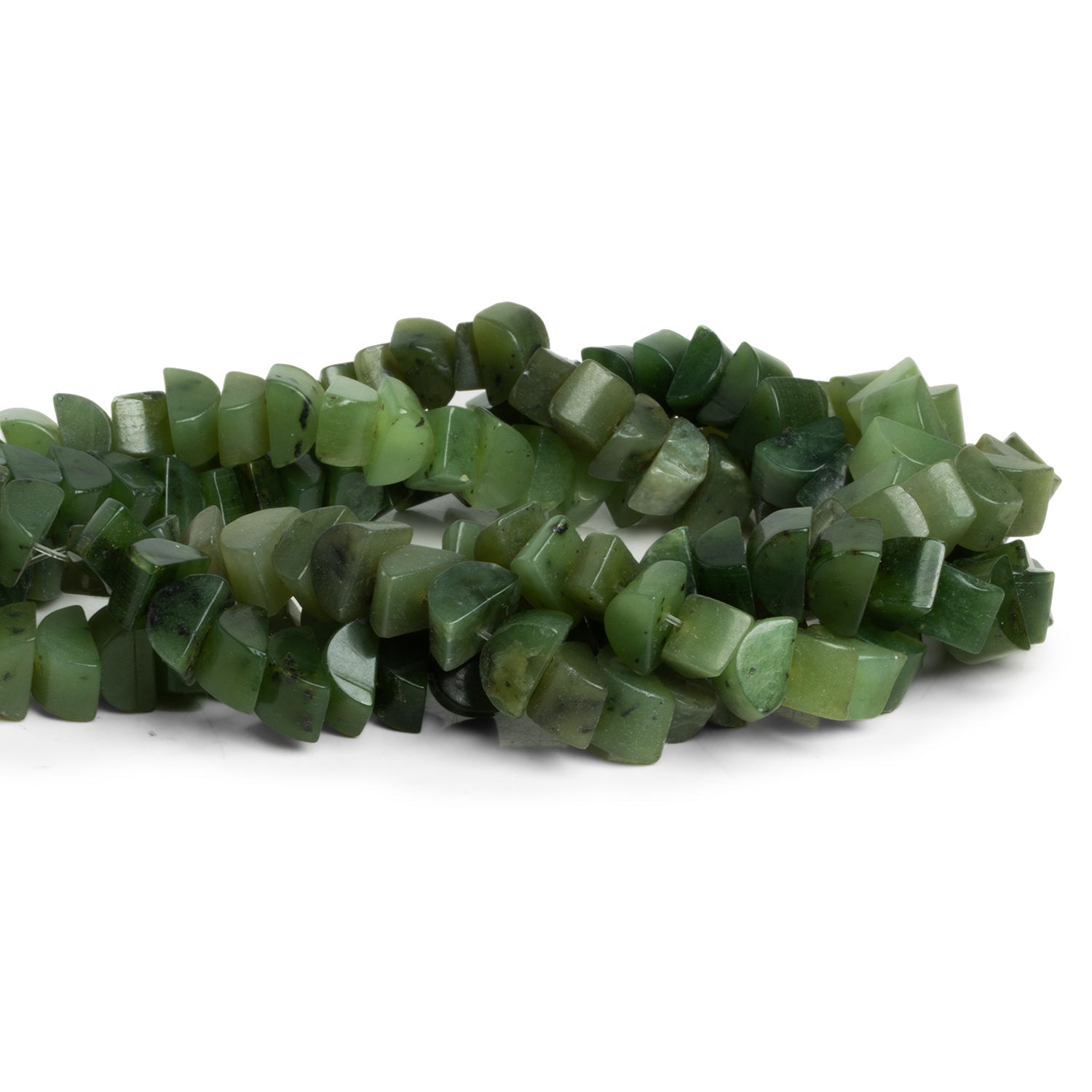 10x5mm Nephrite Jade Plain Half Moons 16 inch 65 beads - The Bead Traders