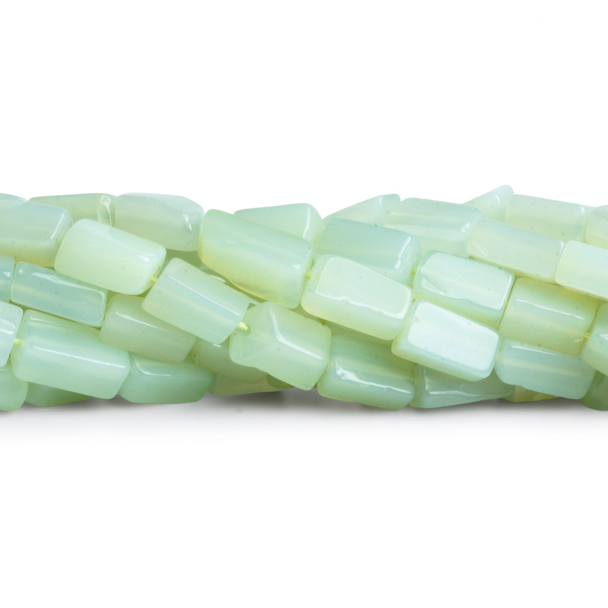 10x6mm Green Chalcedony Rectangles 15 inch 31 beads - The Bead Traders