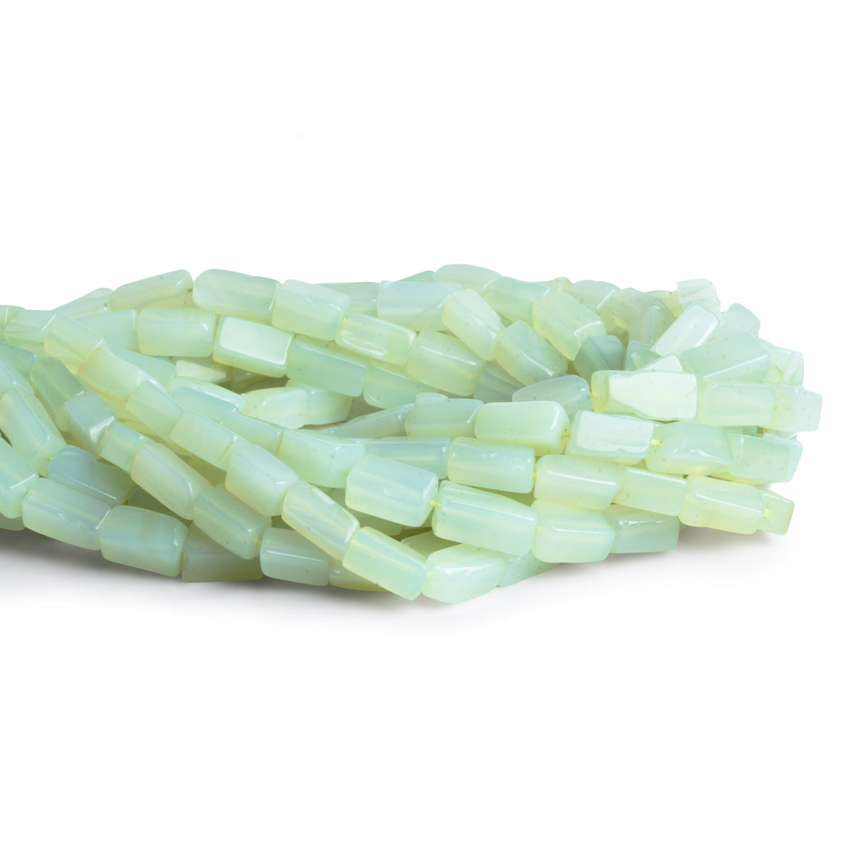 10x6mm Green Chalcedony Rectangles 15 inch 31 beads - The Bead Traders