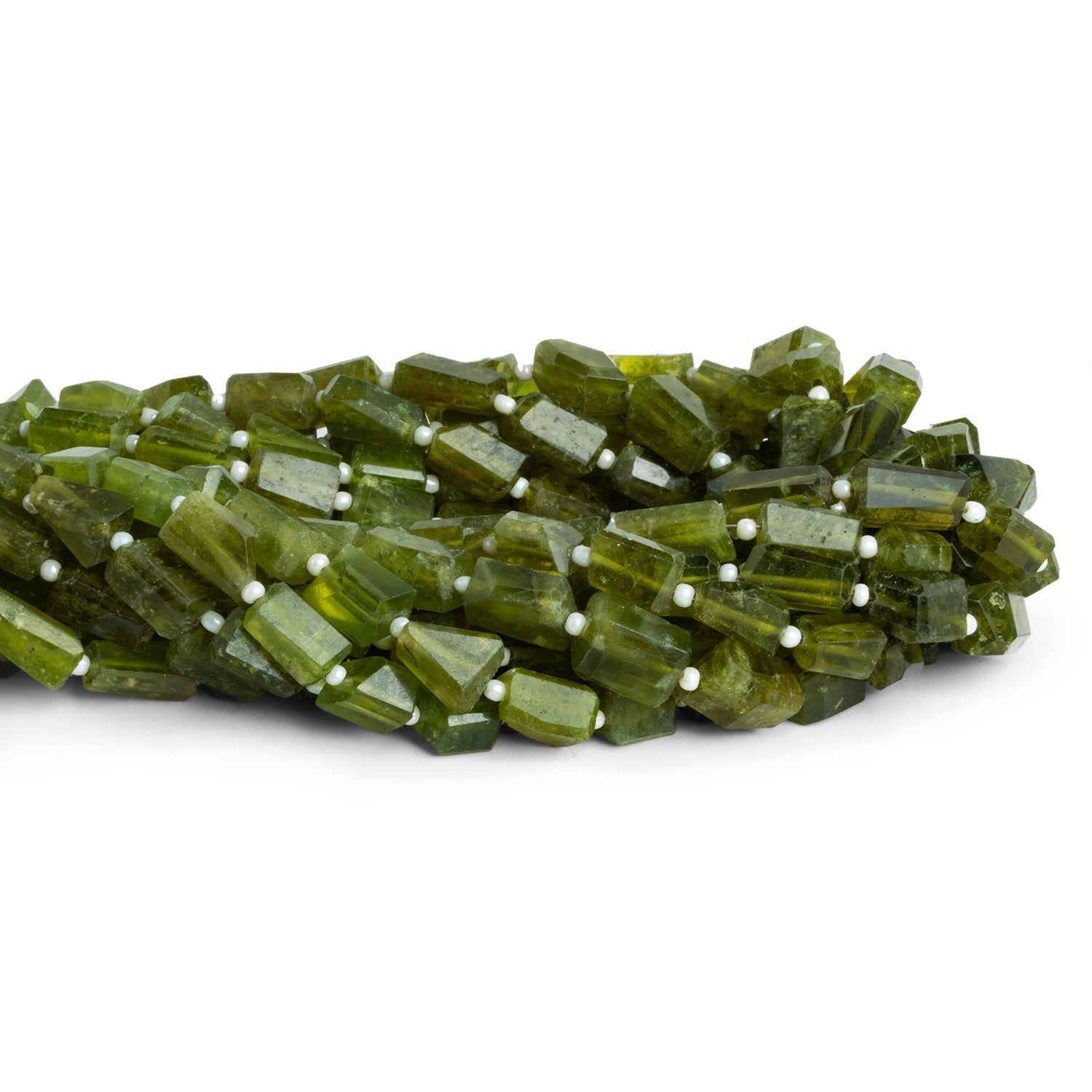 10x6mm Idocrase Faceted Nuggets 12 inch 31 beads - The Bead Traders