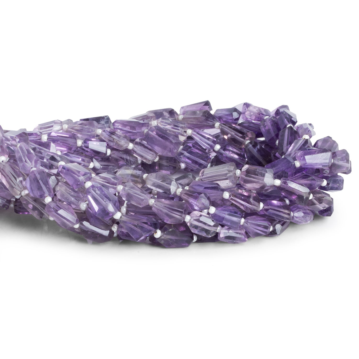 10x6mm Pink Amethyst Faceted Nuggets 12 inch 30 beads - The Bead Traders