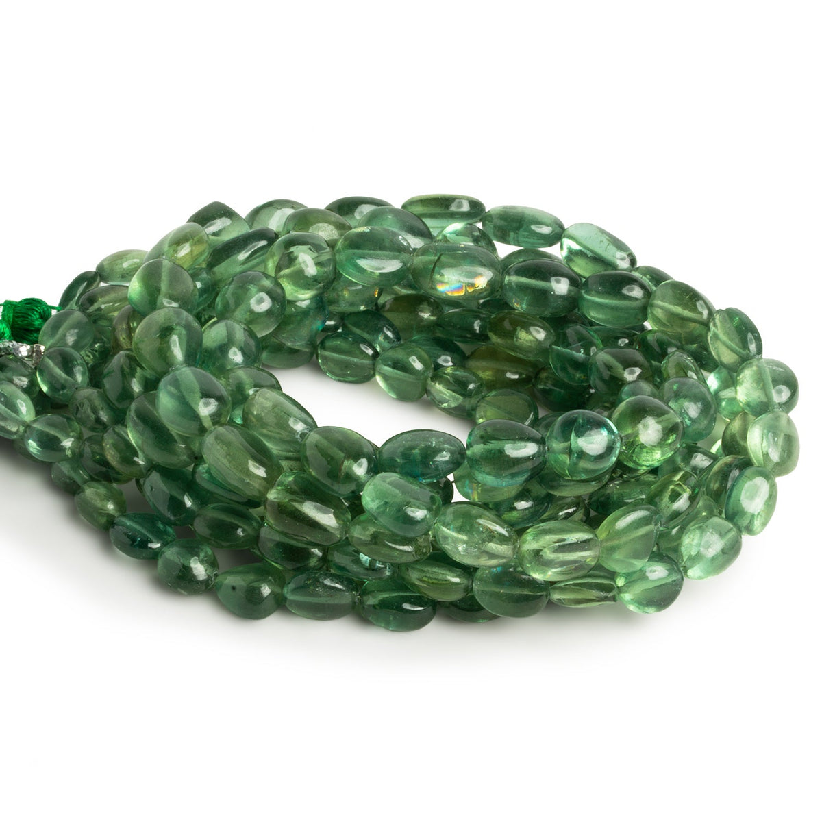 10x7mm Green Apatite Plain Ovals 15 inch 36 beads - The Bead Traders