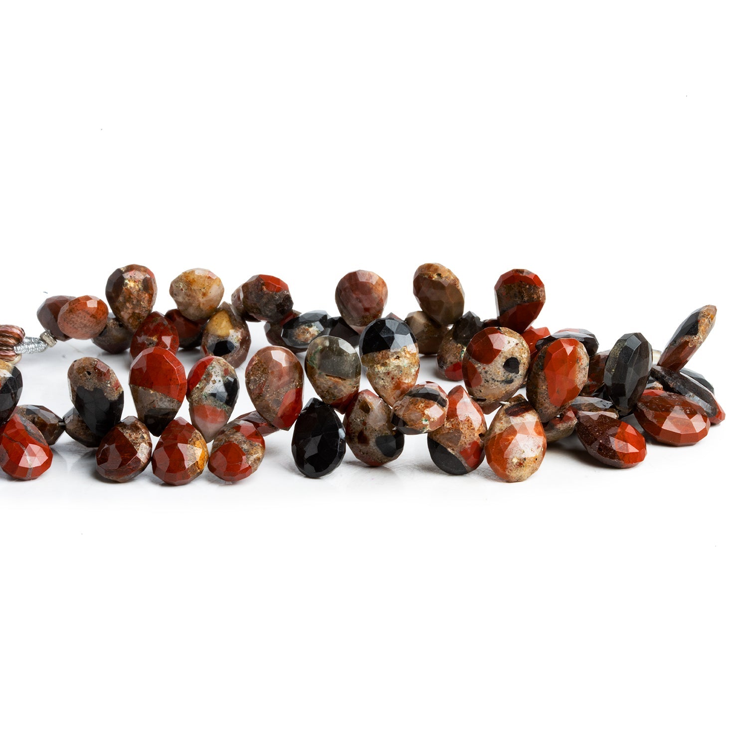 10x7mm Jasper Faceted Pears 7.5 inch 50 beads - The Bead Traders