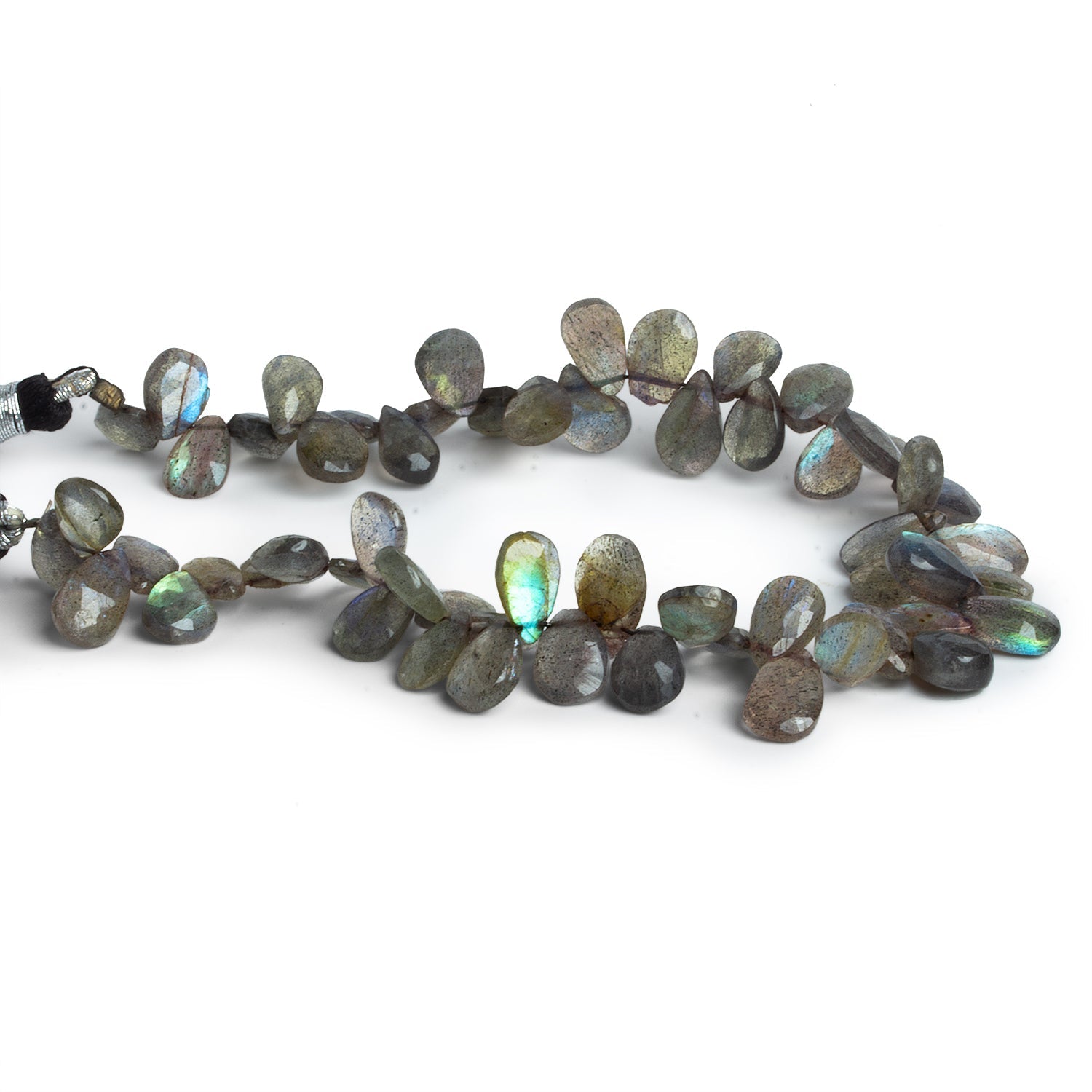 10x7mm Labradorite Faceted Pears 8 inch 47 beads - The Bead Traders