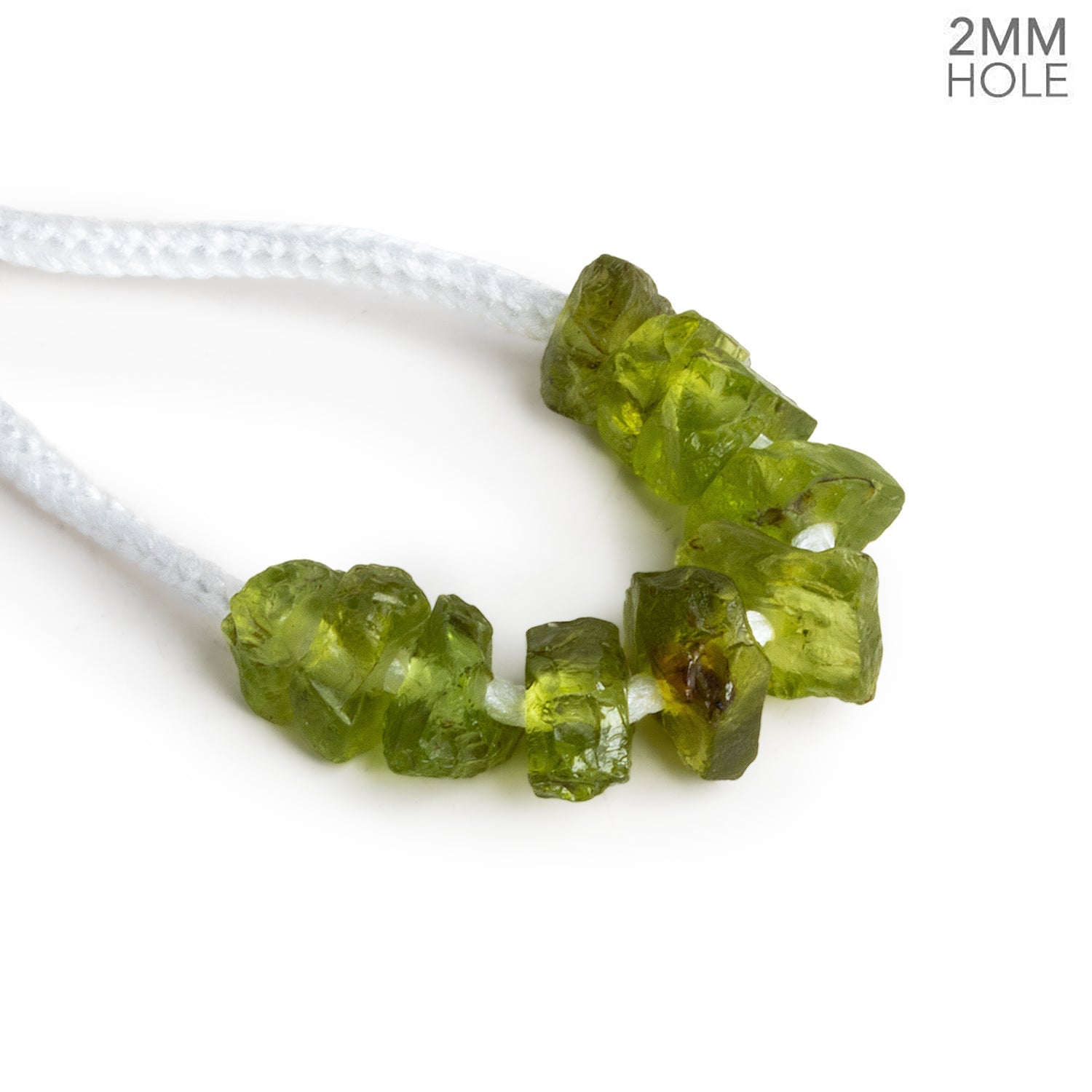 10x7mm Peridot Natural Crystals 2mm Large Hole 10 Beads - The Bead Traders