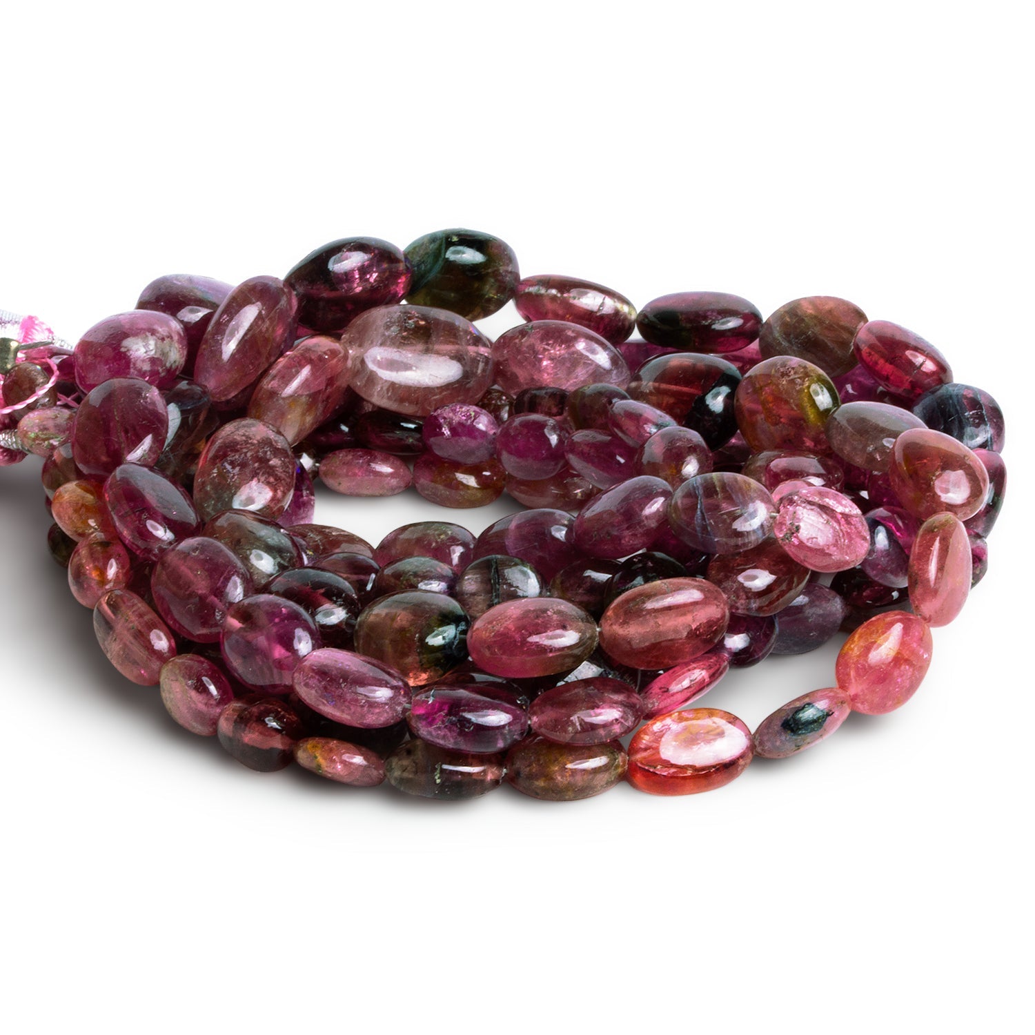 10x7mm Pink Tourmaline Plain Ovals 14 inch 40 beads - The Bead Traders