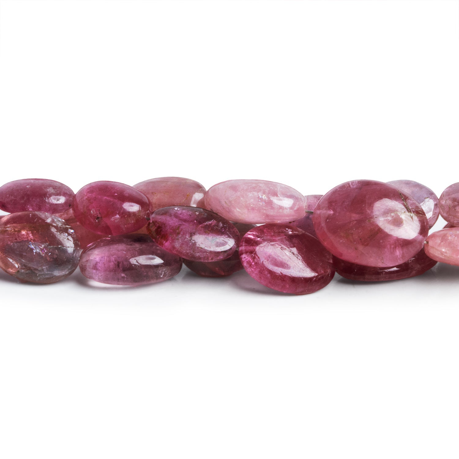 10x7mm Pink Tourmaline Plain Ovals 14 inch 45 beads - The Bead Traders
