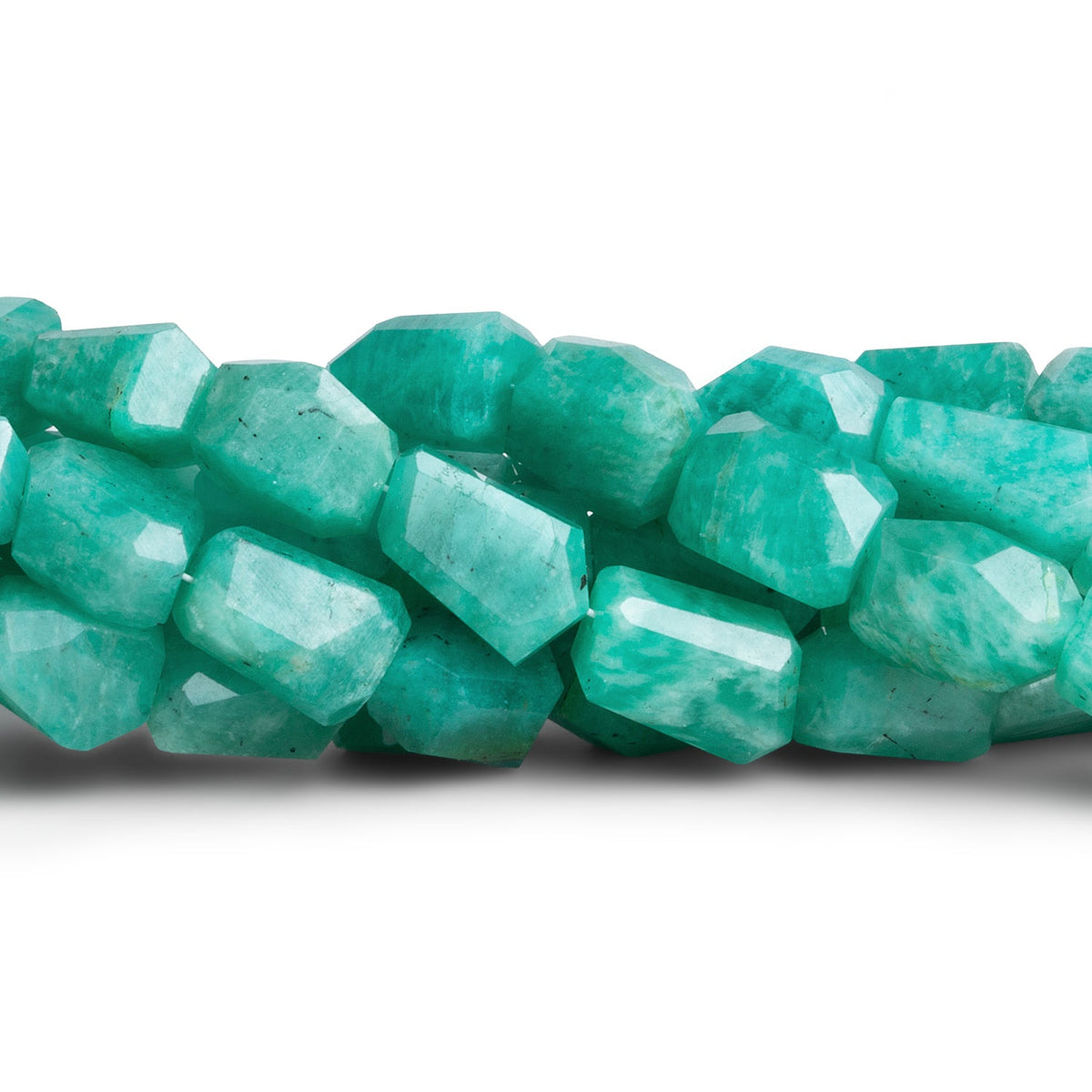 10x8mm Amazonite Faceted Nuggets 16 inch 36 beads - The Bead Traders