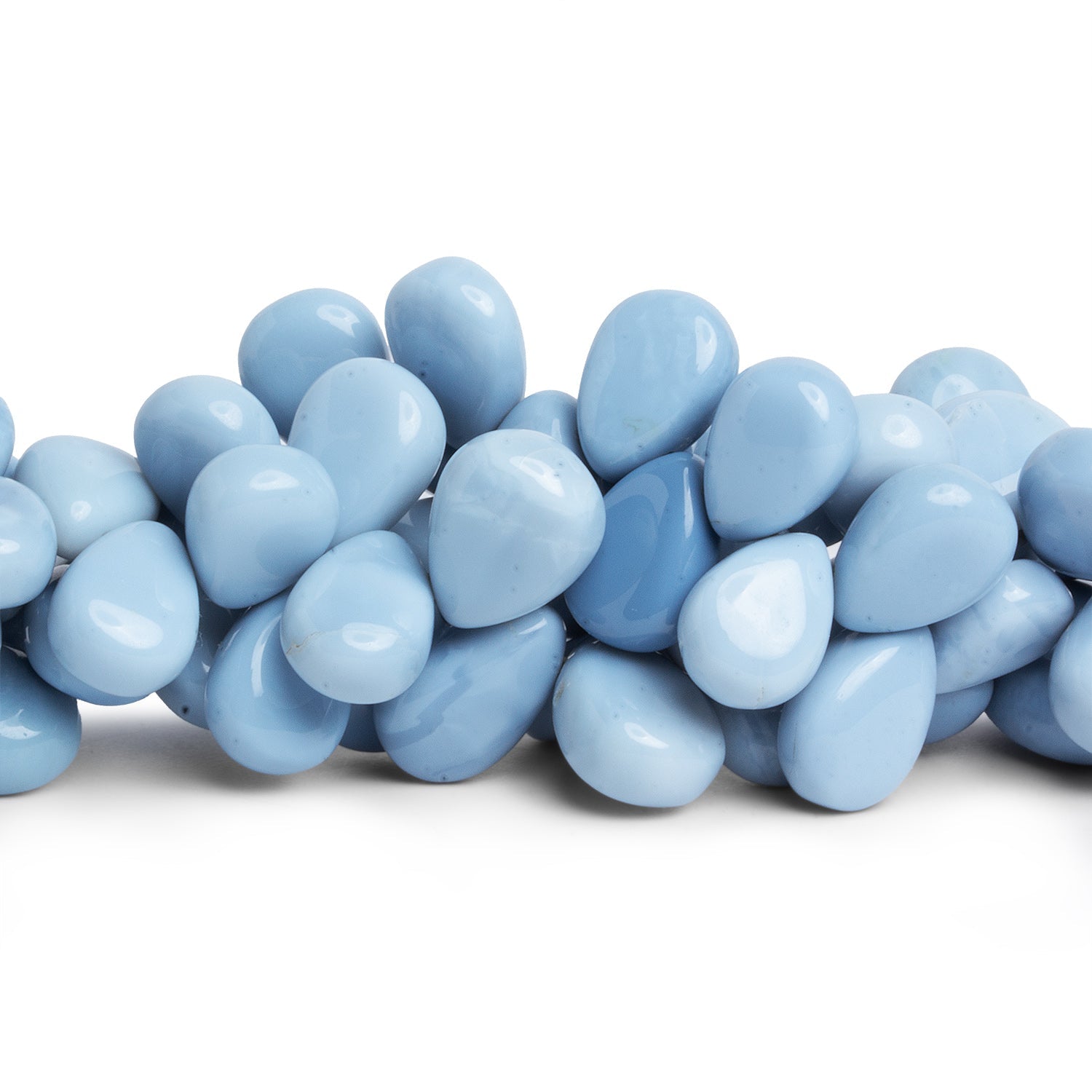 10x8mm Denim Opal Plain Pears 8.5 inch 45 beads - The Bead Traders