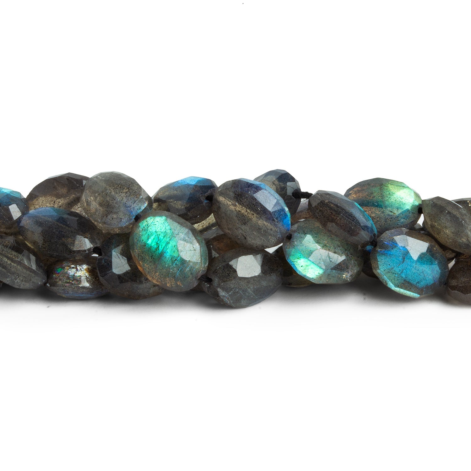 10x8mm Labradorite Faceted Ovals 8 inch 18 beads - The Bead Traders