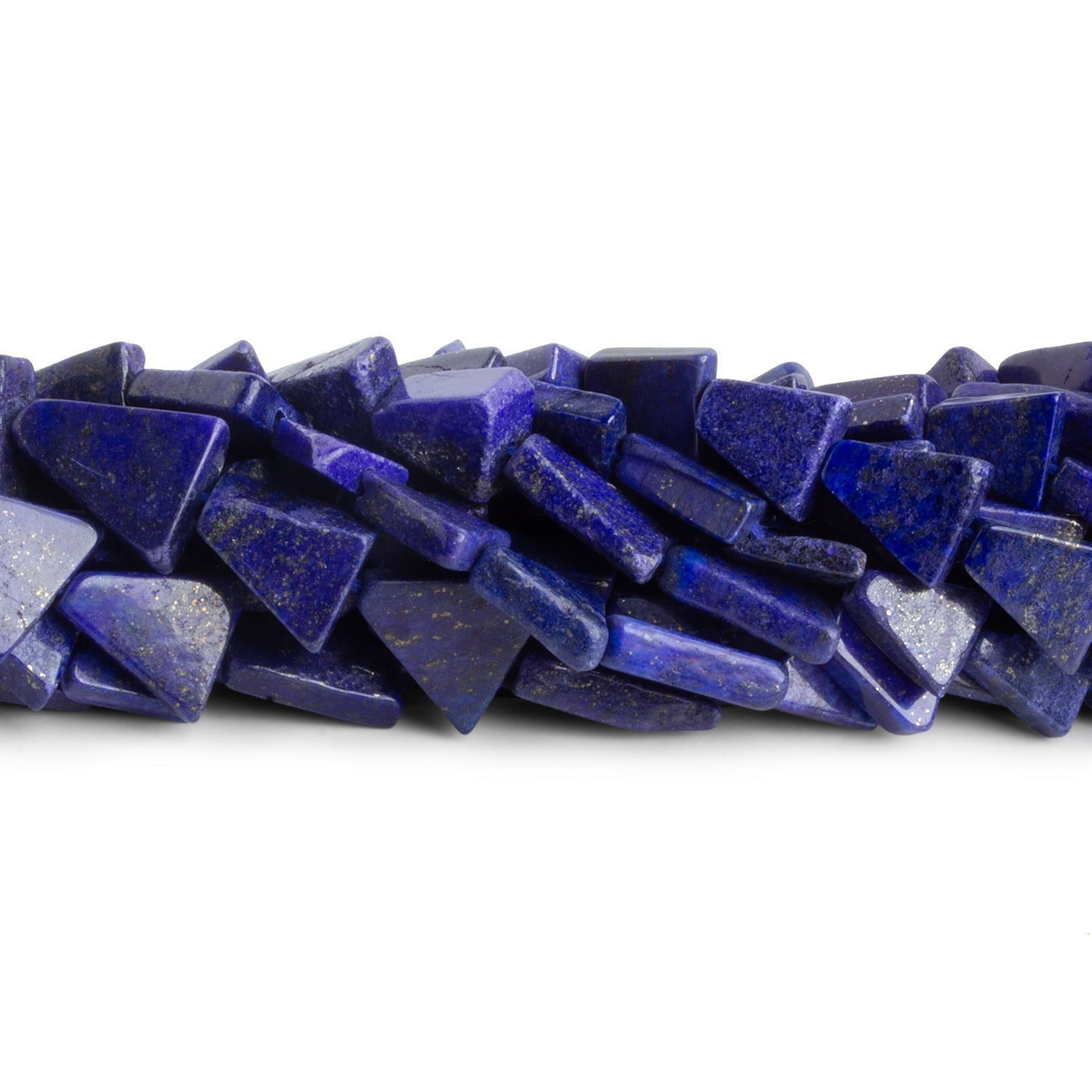 10x8mm Lapis Lazuli Handcut Triangles 12 inch 29 beads - The Bead Traders