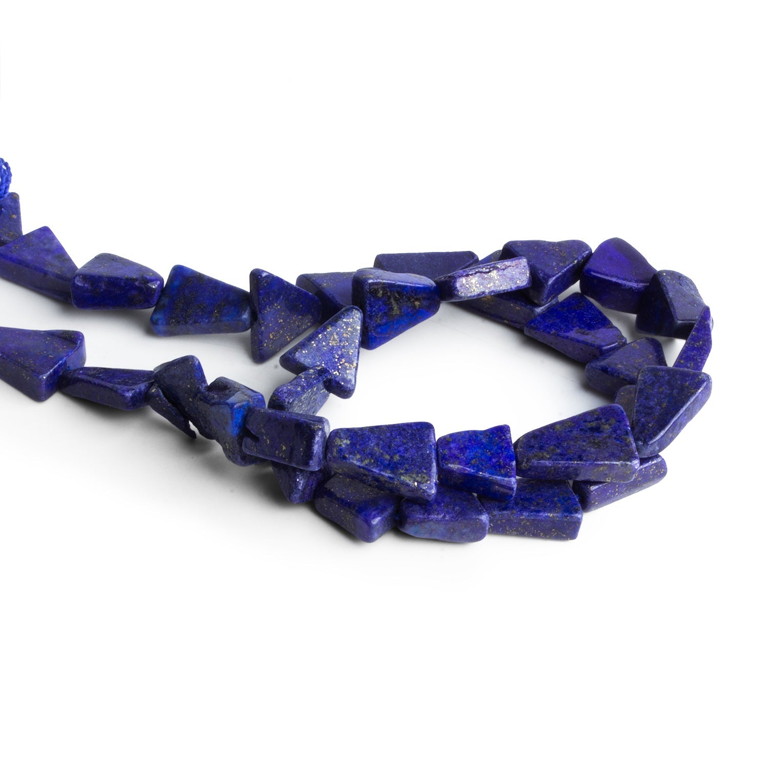 10x8mm Lapis Lazuli Handcut Triangles 12 inch 29 beads - The Bead Traders