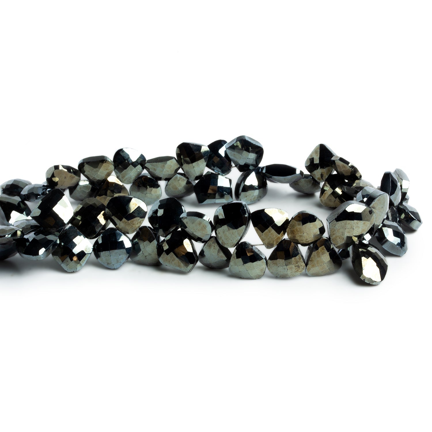 10x8mm Mystic Black Spinel Faceted Nuggets 9 inch 75 beads - The Bead Traders