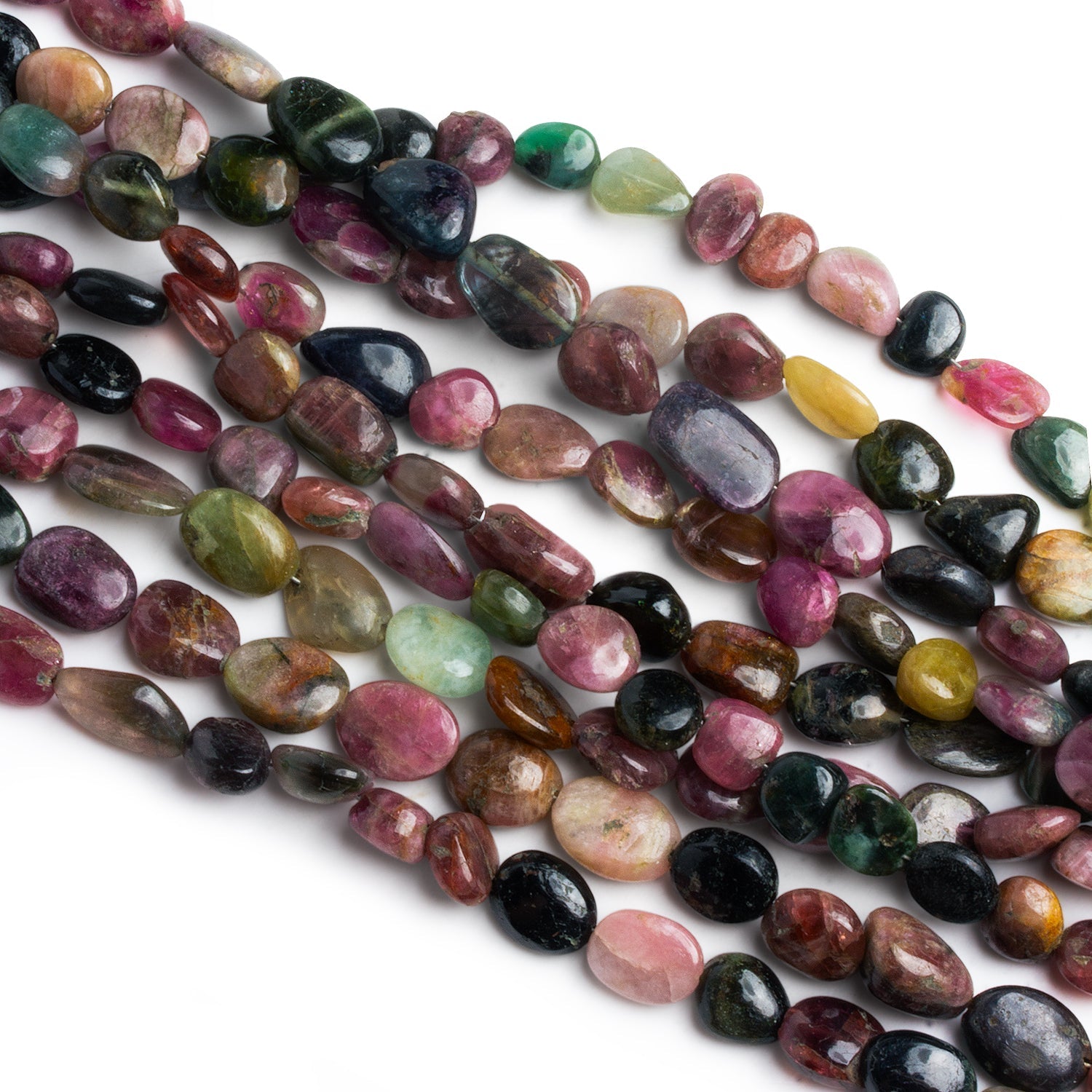 10x8mm Tourmaline Plain Nuggets 9 inch 21 beads - The Bead Traders
