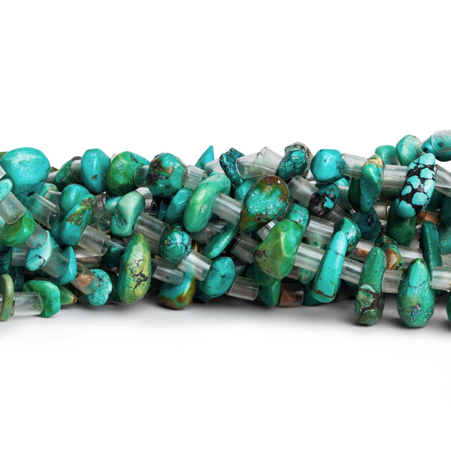 10x8mm Turquoise Chips 15 inch 53 beads - The Bead Traders