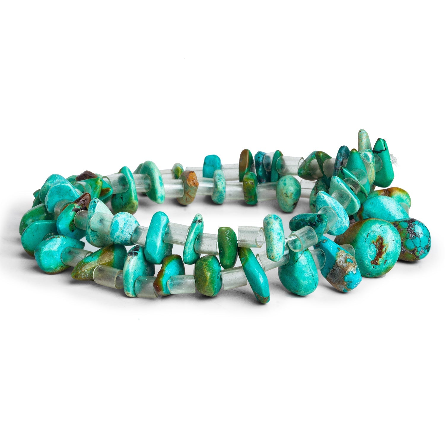 10x8mm Turquoise Chips 15 inch 53 beads - The Bead Traders