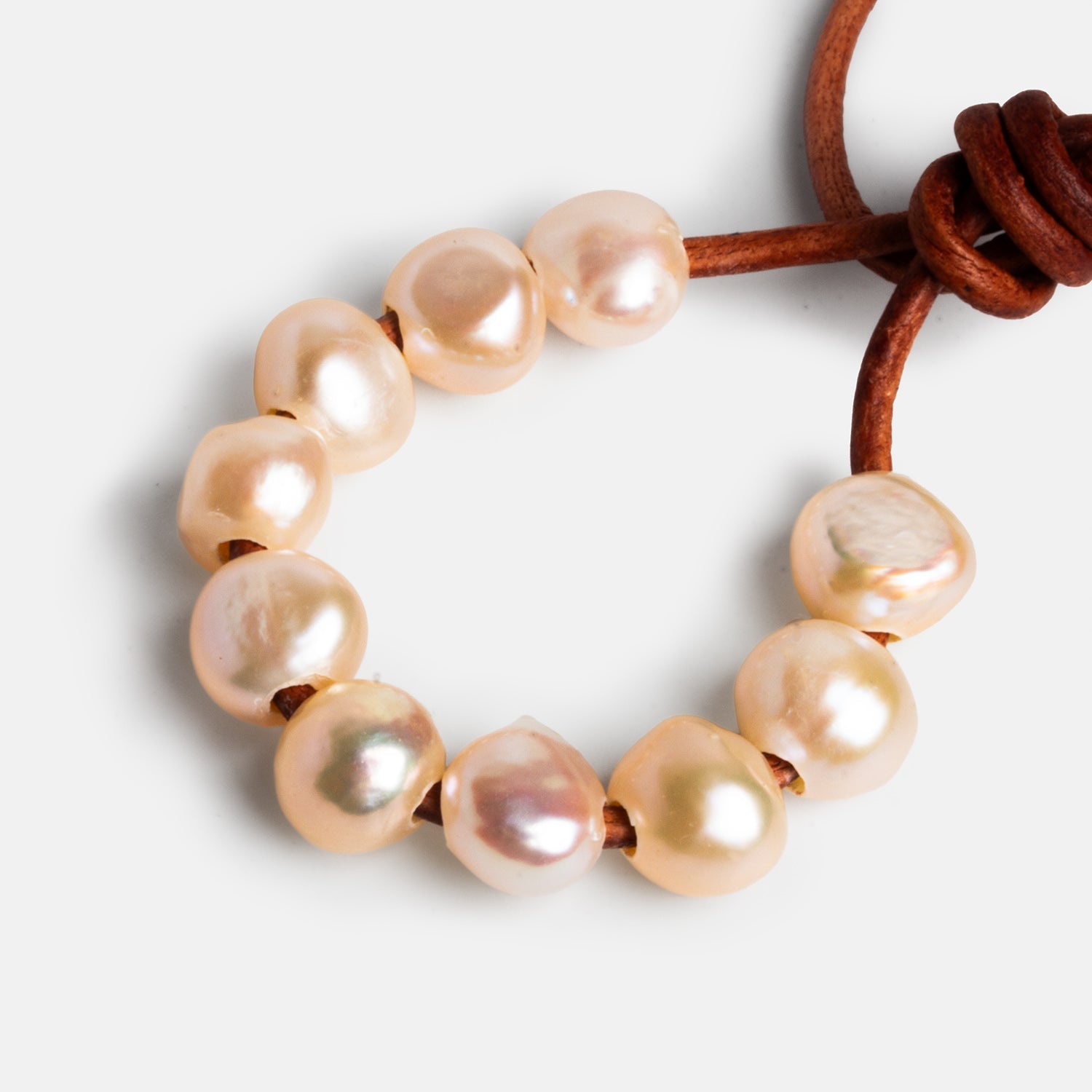 10x9mm Light Peach Large Hole Baroque Pearls Set of 10 Beads - The Bead Traders