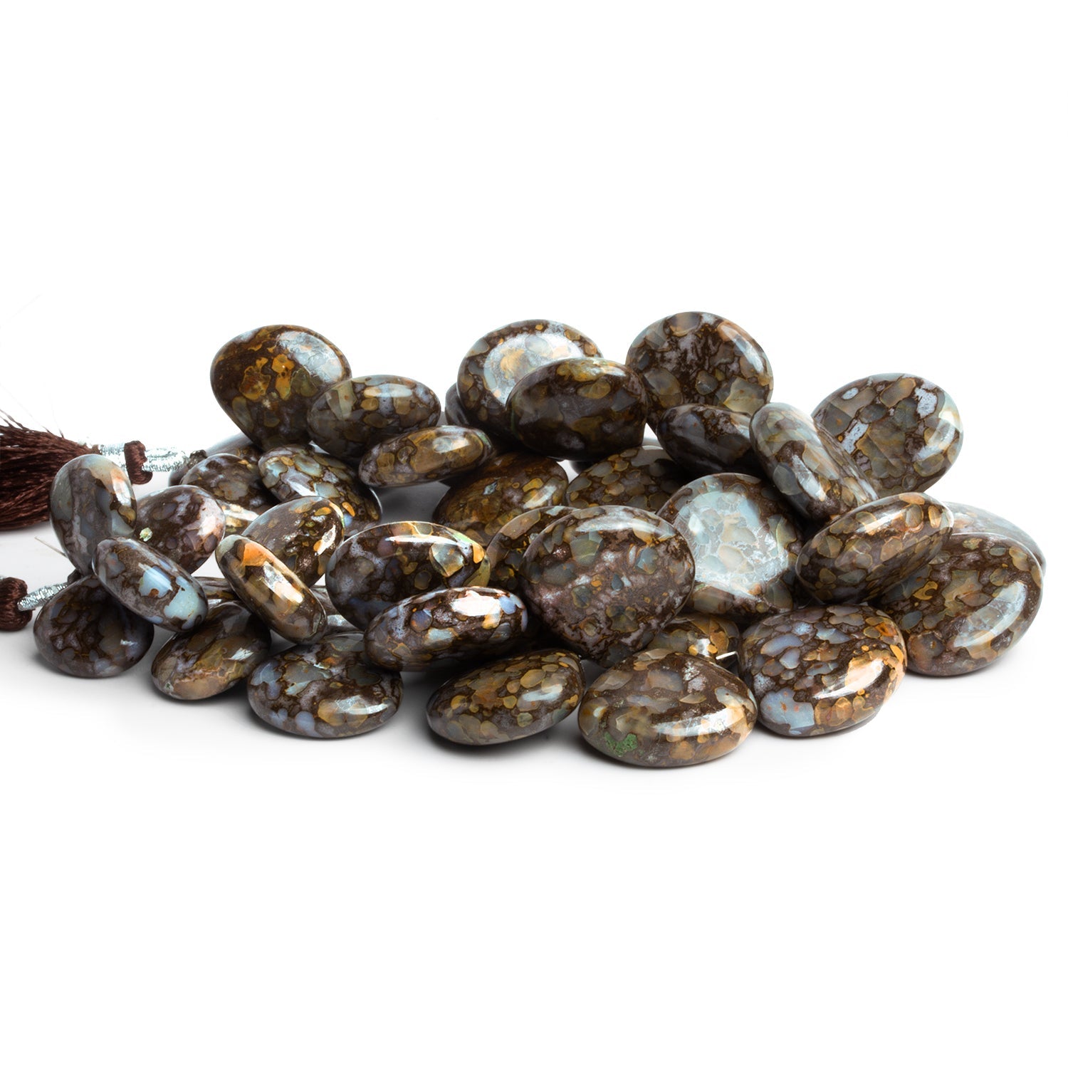 11 - 23mm Ochre Agate Plain Hearts 8.5 inch 42 beads - The Bead Traders