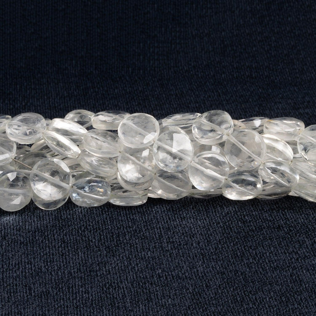 9mm Crystal Quartz Faceted Coin Beads 8 inch 23 pieces - The Bead Traders