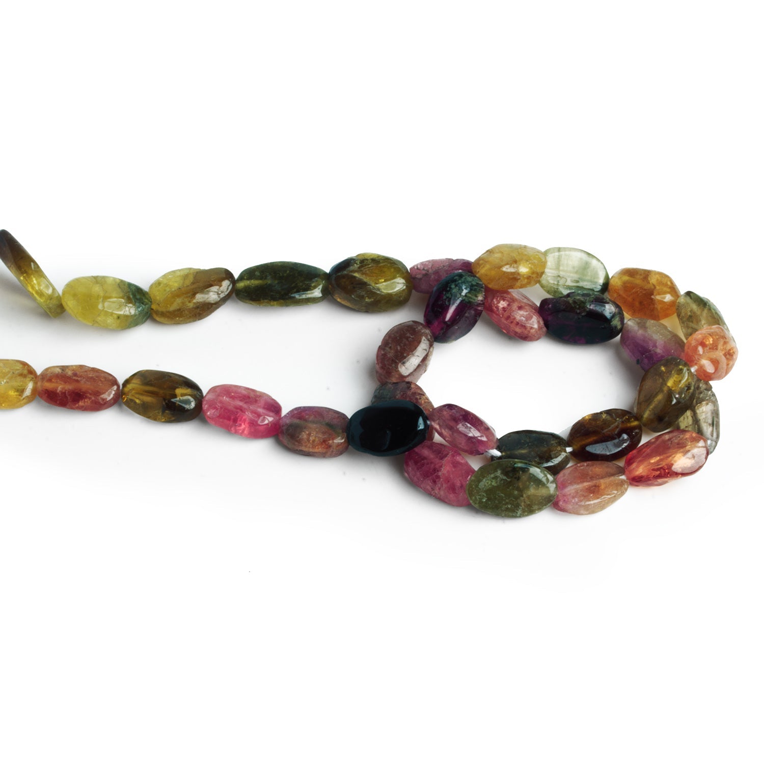 11x7mm Tourmaline Plain Ovals 12 inch 31 beads - The Bead Traders