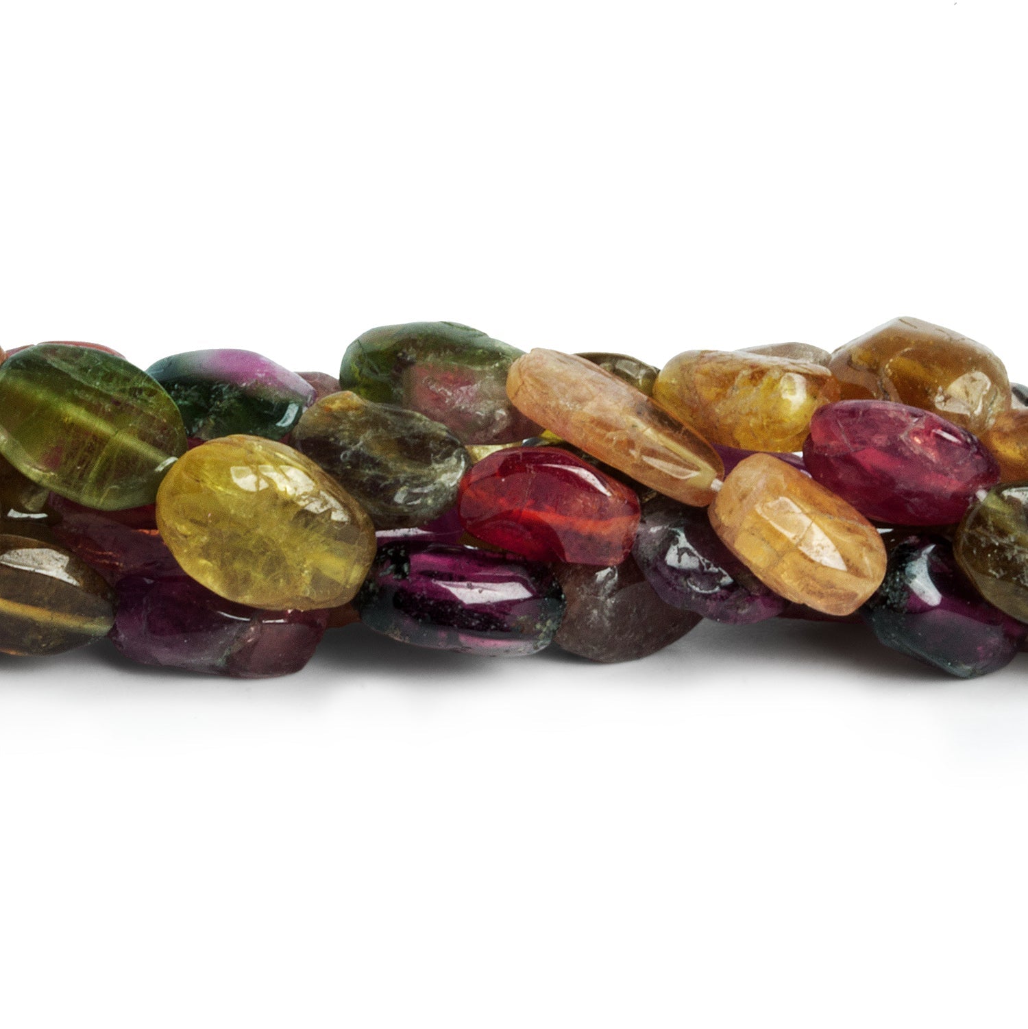 11x7mm Tourmaline Plain Ovals 12 inch 31 beads - The Bead Traders