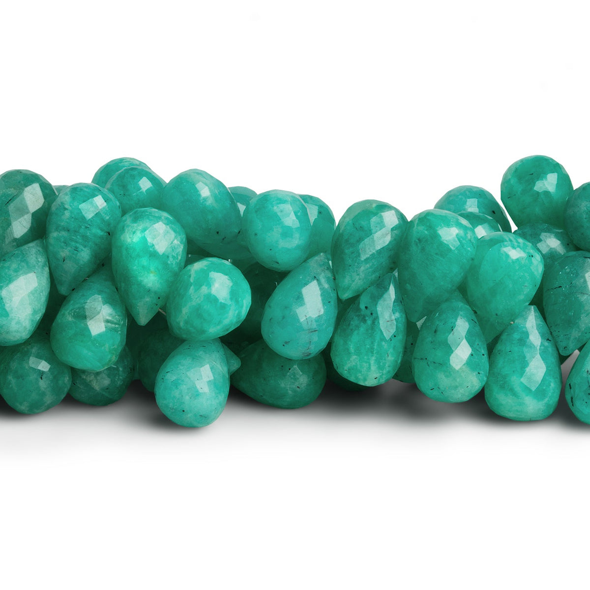 11x8mm Amazonite Faceted Teardrops 8 inch 48 beads - The Bead Traders