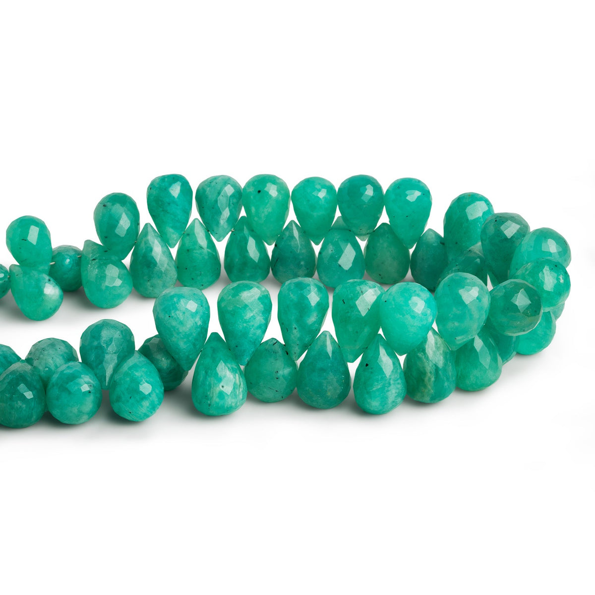 11x8mm Amazonite Faceted Teardrops 8 inch 48 beads - The Bead Traders