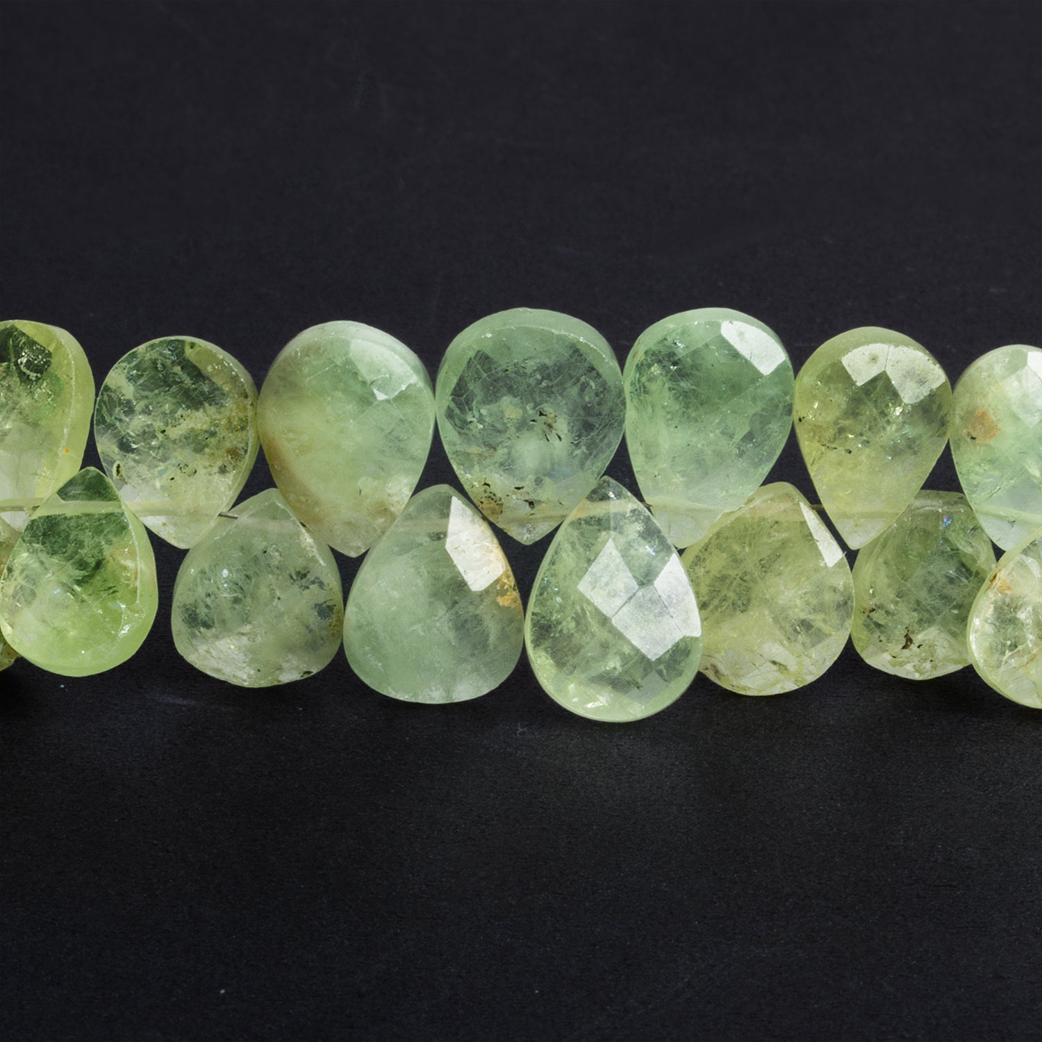 11x8mm Grossular Garnet Faceted Pear 6 inch 37 beads - The Bead Traders