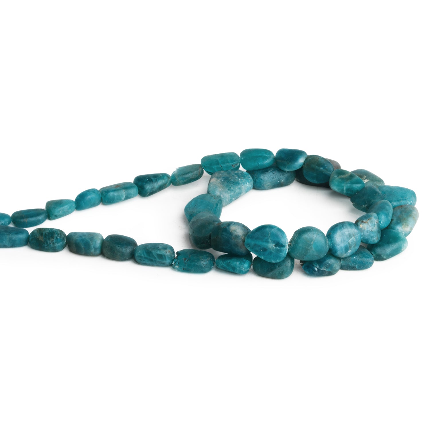 11x8mm Matte Apatite Nuggets 17 inch 40 beads - The Bead Traders