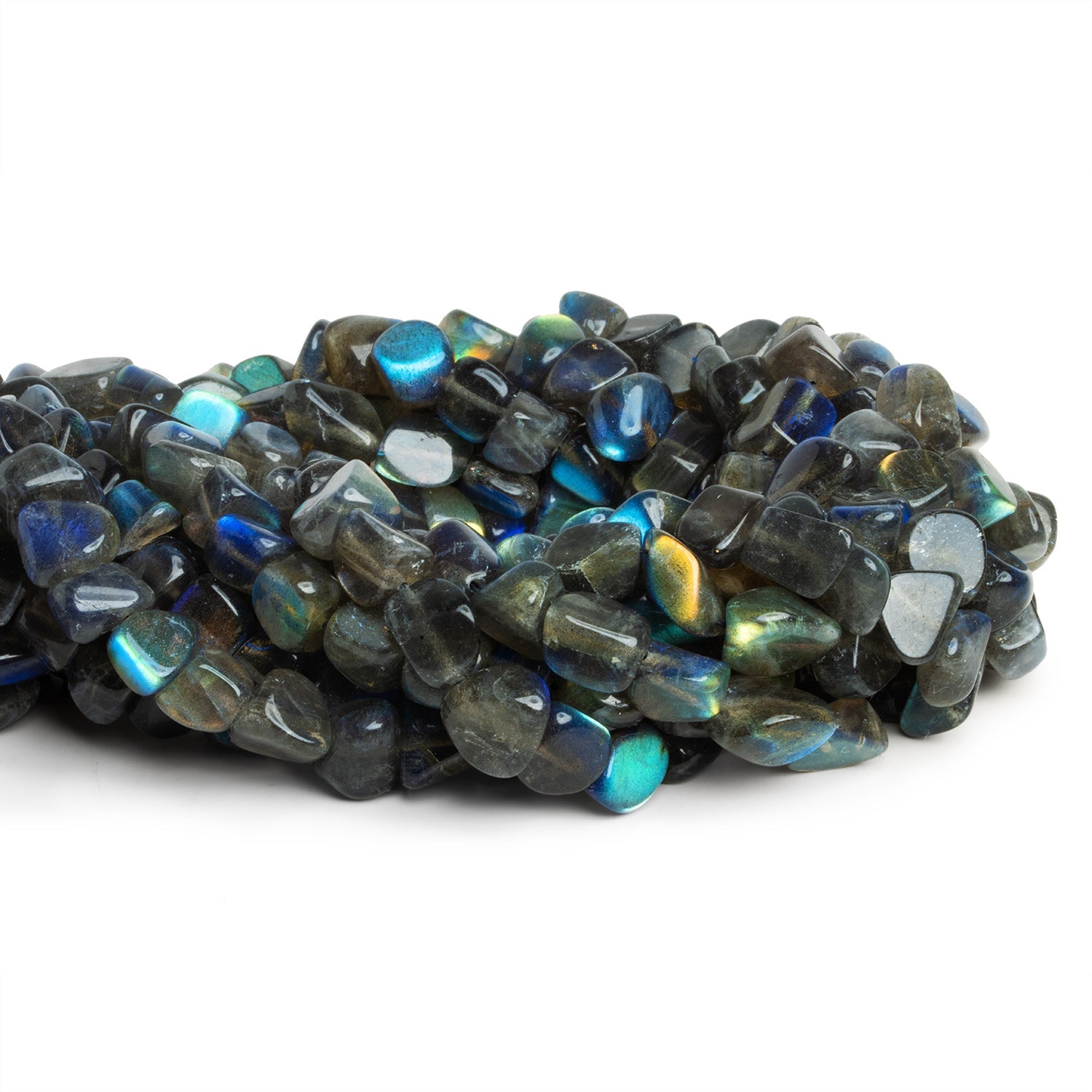 11x9mm Labradorite Plain Nuggets 16 inch 41 beads - The Bead Traders