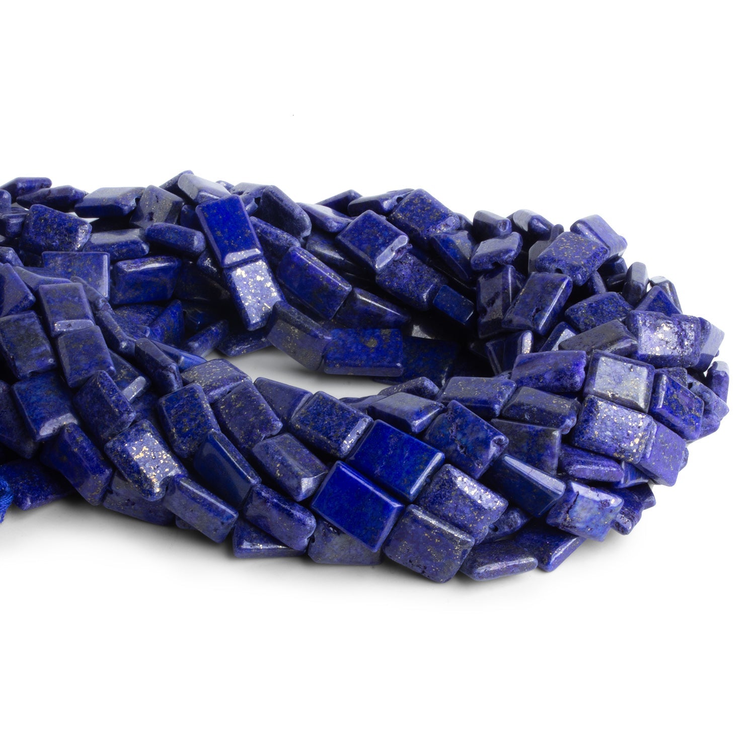 11x9mm Lapis Lazuli Handcut Rectangles 12 inch 27 beads - The Bead Traders