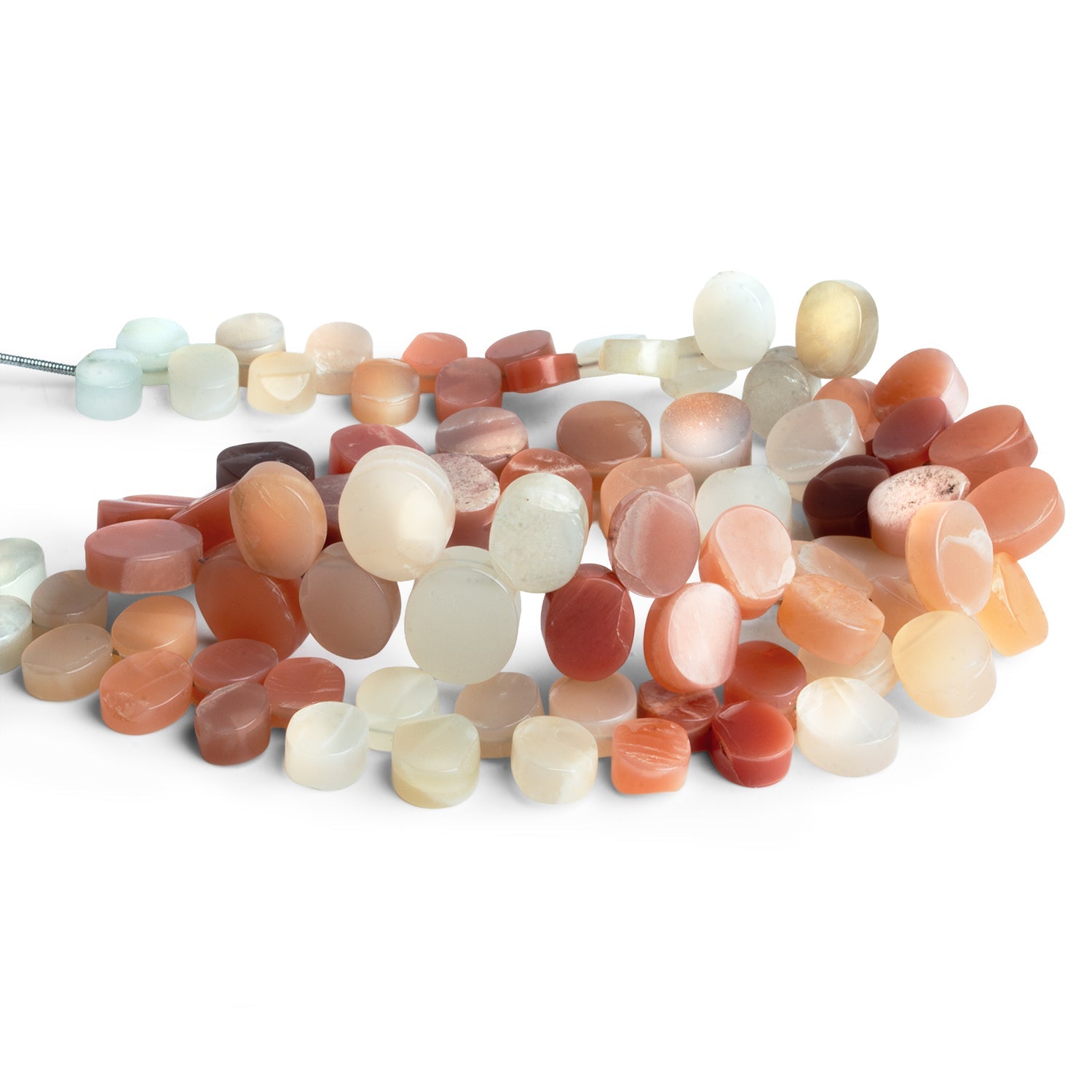 11x9mm Multicolor Moonstone Plain Ovals 18 inch 80 beads - The Bead Traders