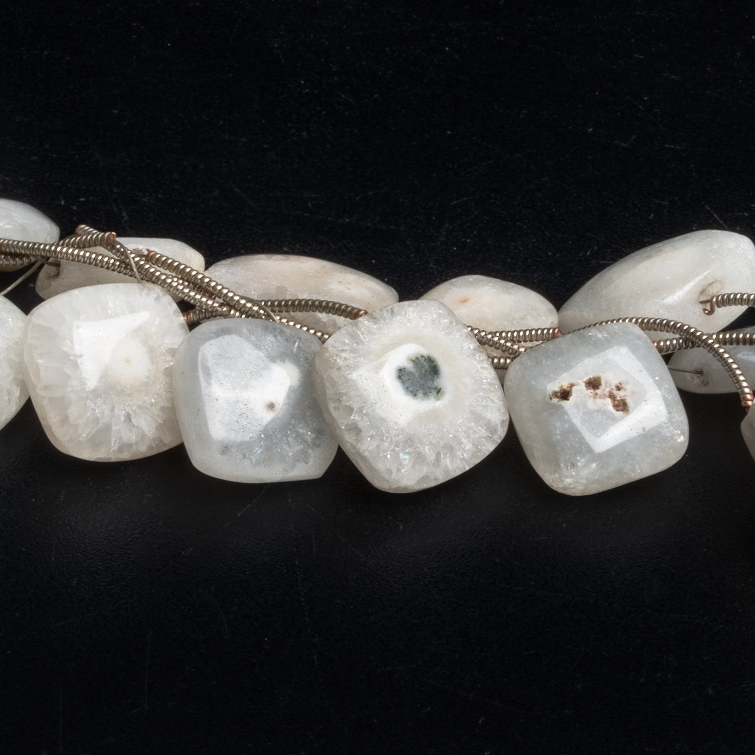 12 - 18mm Solar Quartz Plain Pillows 7.5 inch 7 beads - The Bead Traders