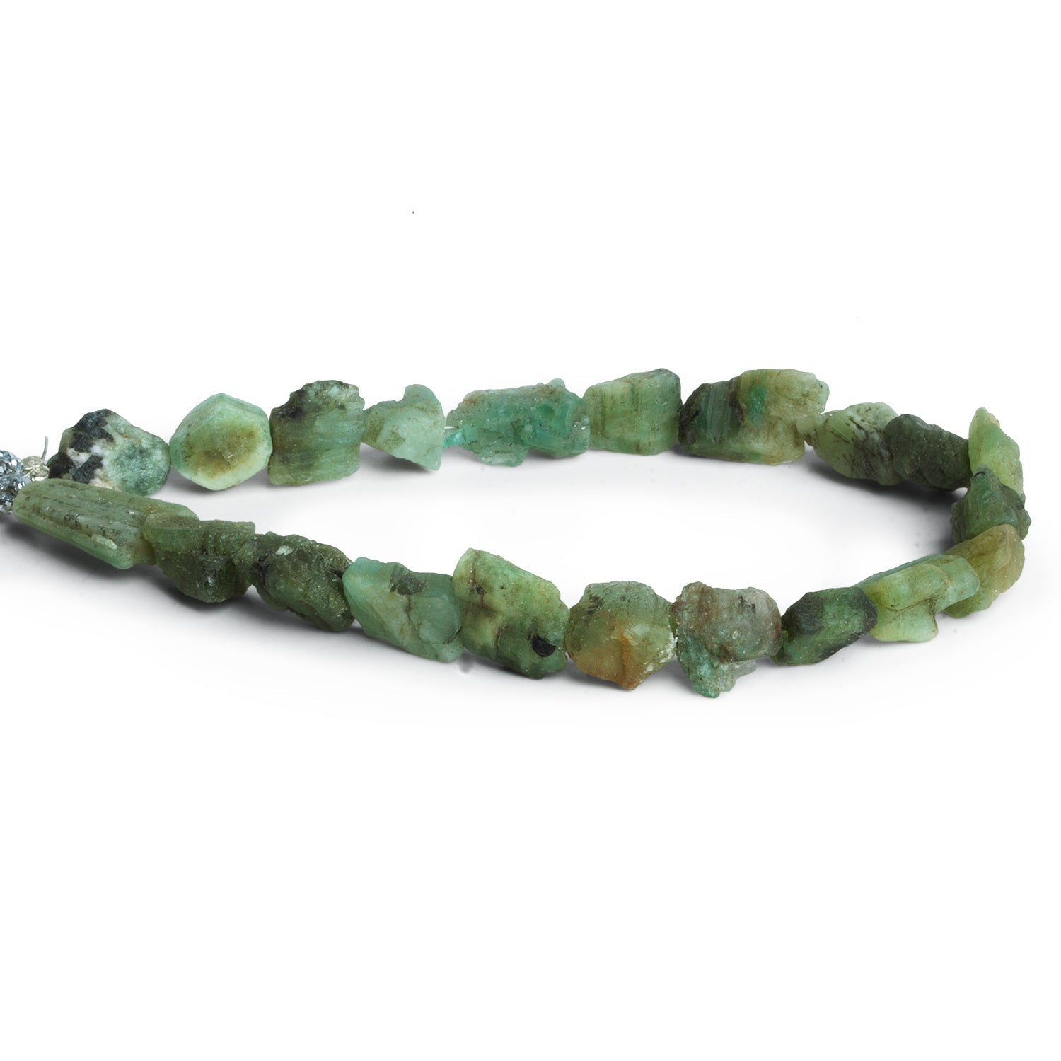 12x10mm Emerald Natural Crystals 8 inch 17 beads - The Bead Traders