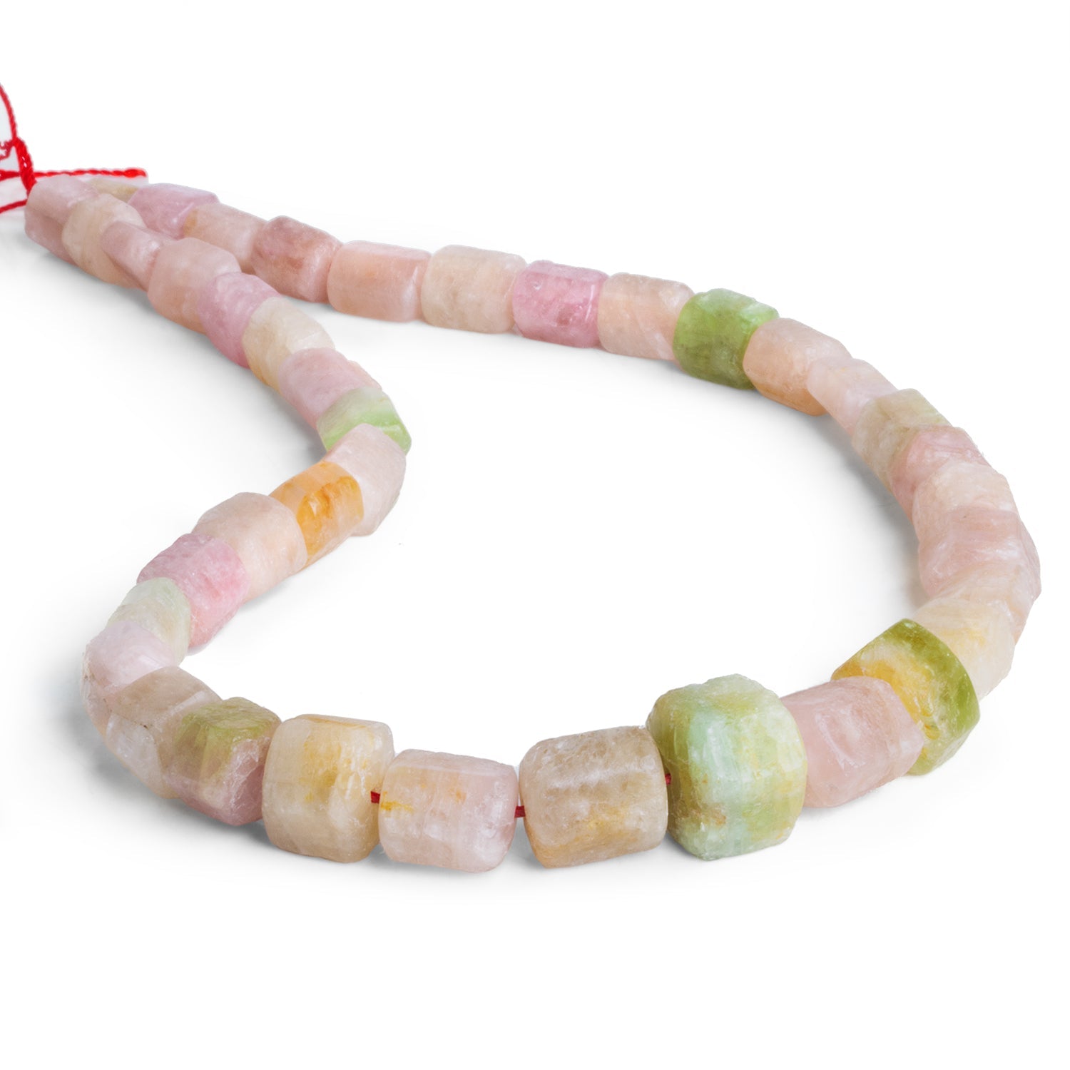 12x10mm Matte Tourmaline Natural Crystal Tubes 16 inch 34 beads - The Bead Traders