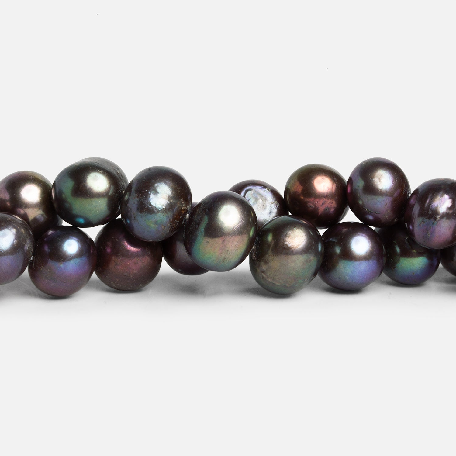 12x10mm Peacock Baroque Pearls 16 inch 42 beads - The Bead Traders