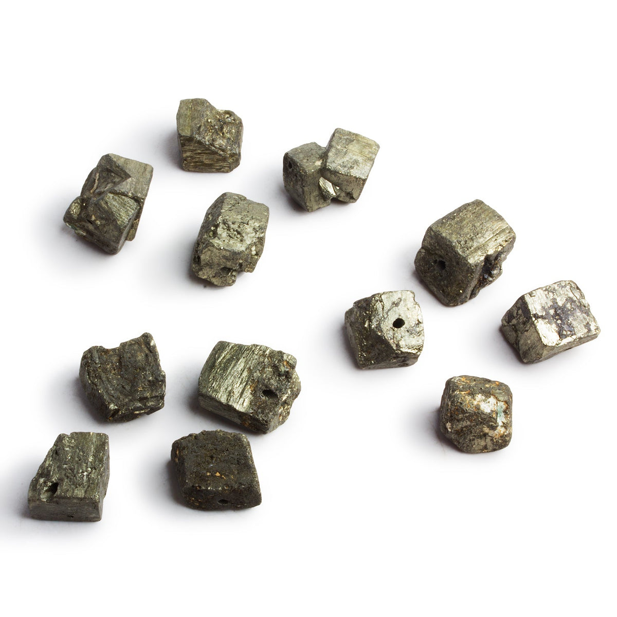 12x10mm Raw Pyrite Natural Crystals Set of 4 Beads - The Bead Traders