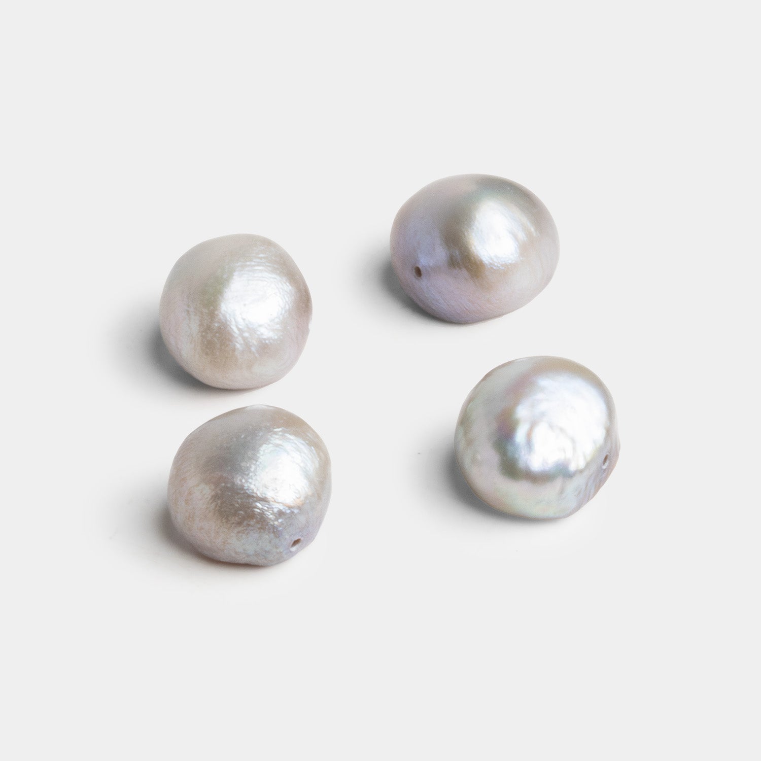 12x11mm Silvery Baroque Pearls - Set of 4 Beads - The Bead Traders