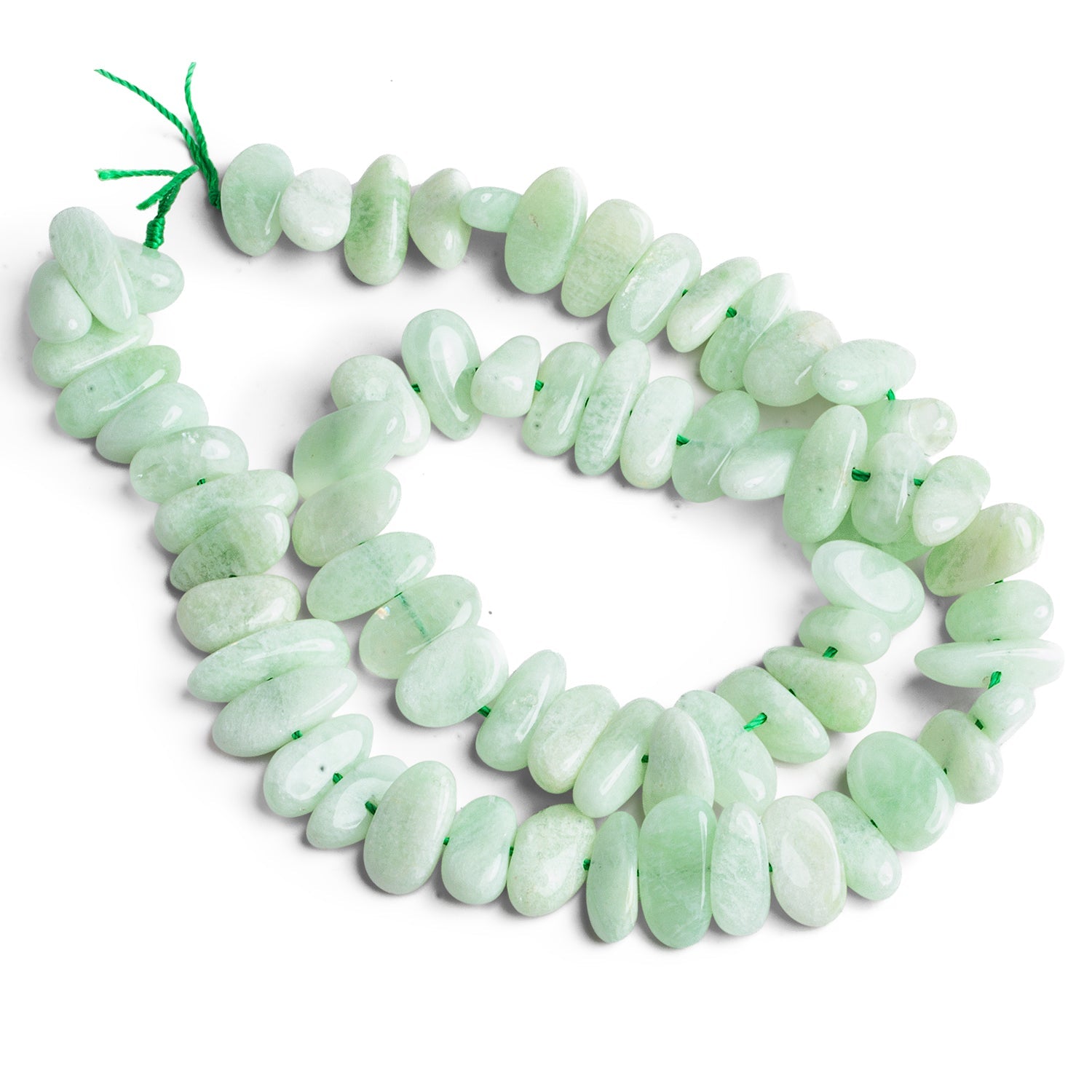 12x7mm Green Amazonite Plain Nuggets 16 inch 65 beads - The Bead Traders