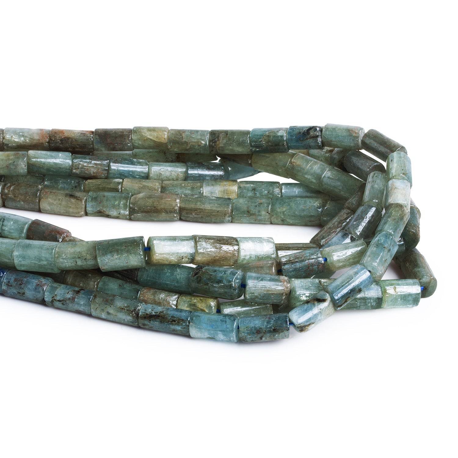 12x7mm Kyanite Tubes 14 inch 28 beads - The Bead Traders